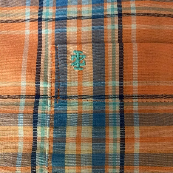 IZOD Men's Orange Plaid Shirt EUC 2XL - Picture 4 of 6